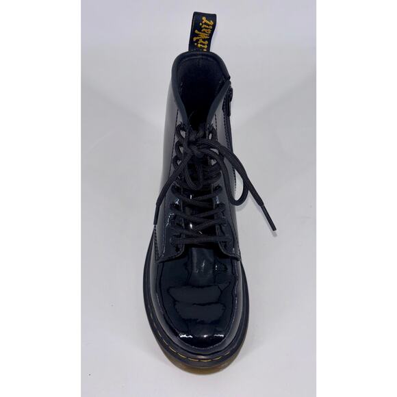 NEW Dr Martens Doc 1460Y Youth Patent Leather Boots Black Big Girl Size 5 - Picture 8 of 11
